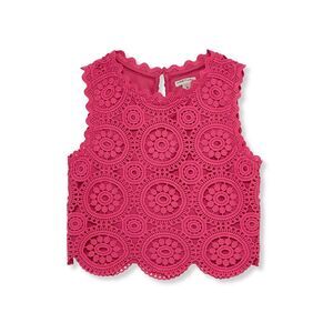 Habitual Girls Crochet Tank Top, Pink